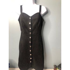 205 Collins small Black soft suede sweetheart neckline